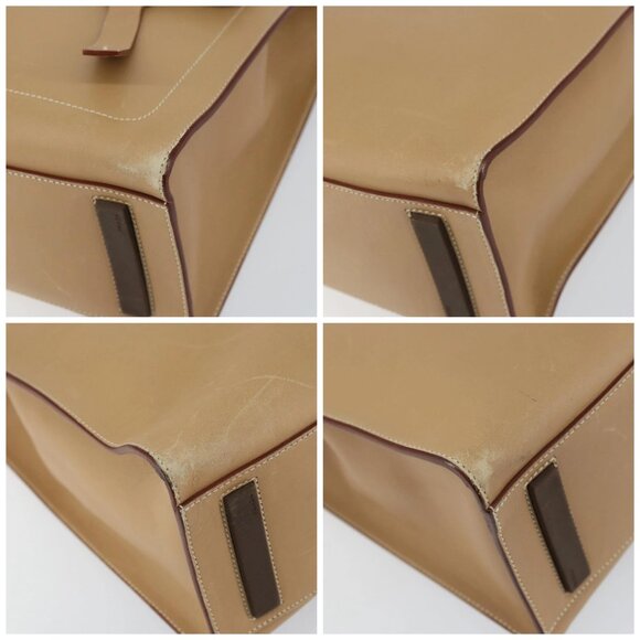 PRADA Tote Bag Leather Beige Silver Auth bs31380 - Picture 16 of 16